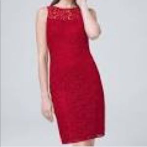 WHBM red lace dress